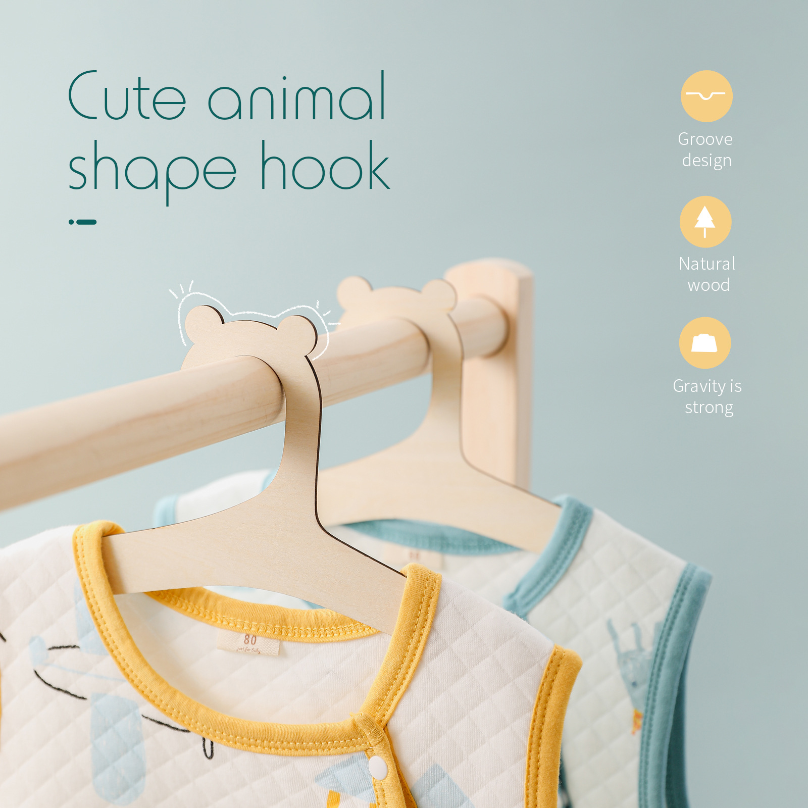 5/10pcs Wooden Baby Hangers Ki - đánh giá và giá Baby Clothing Hanging Rack